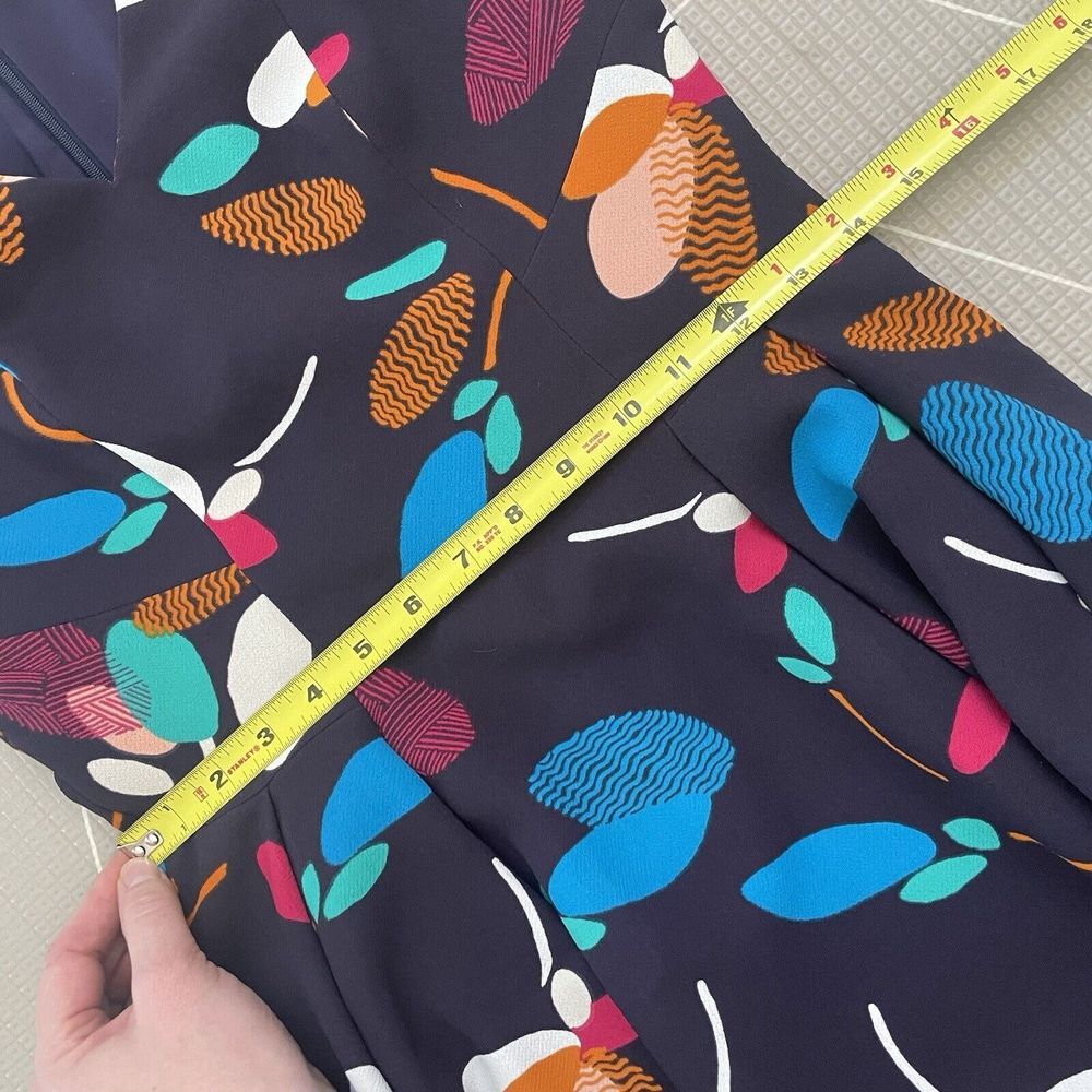 Anthropologie Asymmetrical Dress - Multicolor Leaf Print - Picture 5 of 8